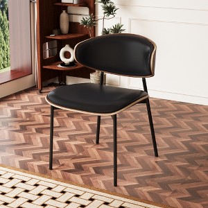 Luck Live 2-Pack Contemporary Dining Chairs with Metal Frame, Soft Upholstered Seat & Back - 1 of 4