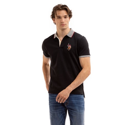 U.S. Polo Assn. Tipped Collar Cotton Polo Shirt, Black (S)