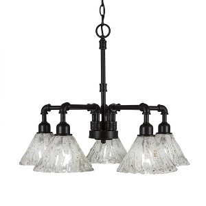 Toltec Lighting Vintage 5 - Light Chandelier in  Dark Granite with 7" Italian Ice Shade - 1 of 1