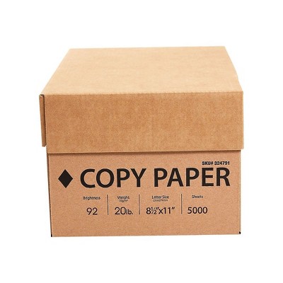 Staples 8.5" x 11" Copy Paper 20 lbs 92 Brightness 5000/Carton (324791)