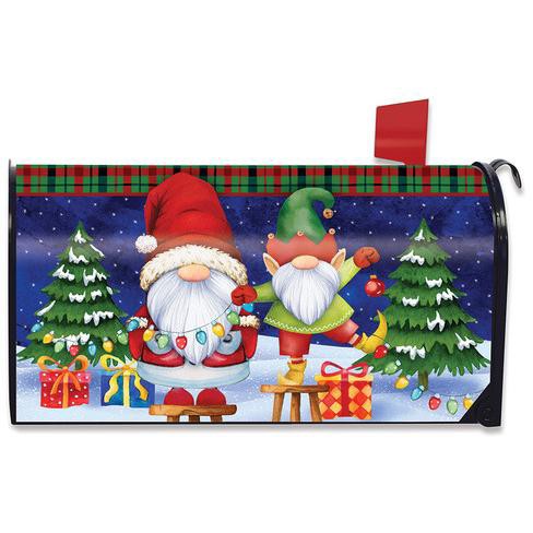 Christmas Gnomes Magnetic Mailbox Cover Humor Elf Presents Standard Briarwood Lane - image 1 of 2