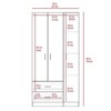 SEVOBAL Armoires 3 Door Armoire with Two Drawers Shelves and Hanging Rod for Bedroom Storage, Smoke Gray, 35.4"*18.5"*70.8" - 4 of 4