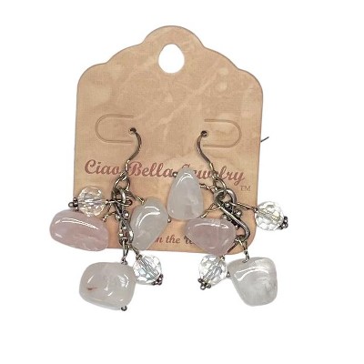 Michelle Marie Boutique's Handmade Gemstone Cluster Dangle Earrings