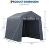 6x8 FT Portable Outdoor Storage Shed with Roll-Up Zipper Door & Vent, 240G Heavy-Duty Shelter Waterproof PE Tarp, UV-Resistant Carport for Motorcycle - 2 of 4
