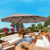 TiramisuBest 14ft Double-Sided Outdoor Market Extra Large Patio Umbrella with Crank, Cross Base, Brown (for Deck, Lawn, Backyard and Pool) - 2 of 4