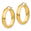 Black Bow Jewelry 7mm, 14k Yellow Gold Half Round Hoop Earrings, 30mm (1 1/8 Inch) - 2 of 4