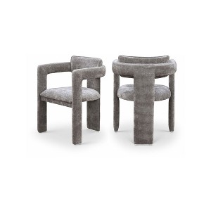 Meridian Furniture,Brenda Chenille Fabric Dining Chair, Set of 2 - 1 of 4