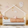 Full/Twin Size House-Shaped Metal Platform Bed Frame with Twin Size Trundle Bed/ Drawers 4S -ModernLuxe - 2 of 4