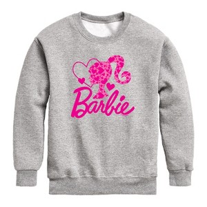 Boys' - Barbie - Logo Hearts Graphic Fleece Sweatshirt - 1 of 2