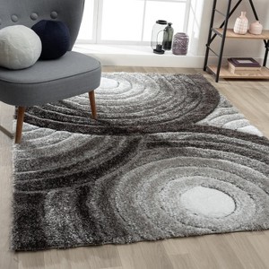 Luxe Weavers Shag Geometric Area Rug, Modern, Stain Resistant, Easy Indoor Rugs for Bedroom, Living Room - 1 of 4