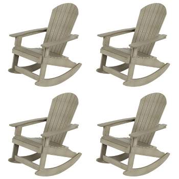 WestinTrends 4-Piece Outdoor Patio All-weather Adirondack Rocking Chair Set