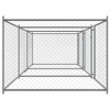 vidaXL Dog Cage Grey Galvanized Steel 19.7 x 6.6 x 4.9 ft Sturdy - 19.7' x 6.6' x 4.9' 3 doors - 2 of 4