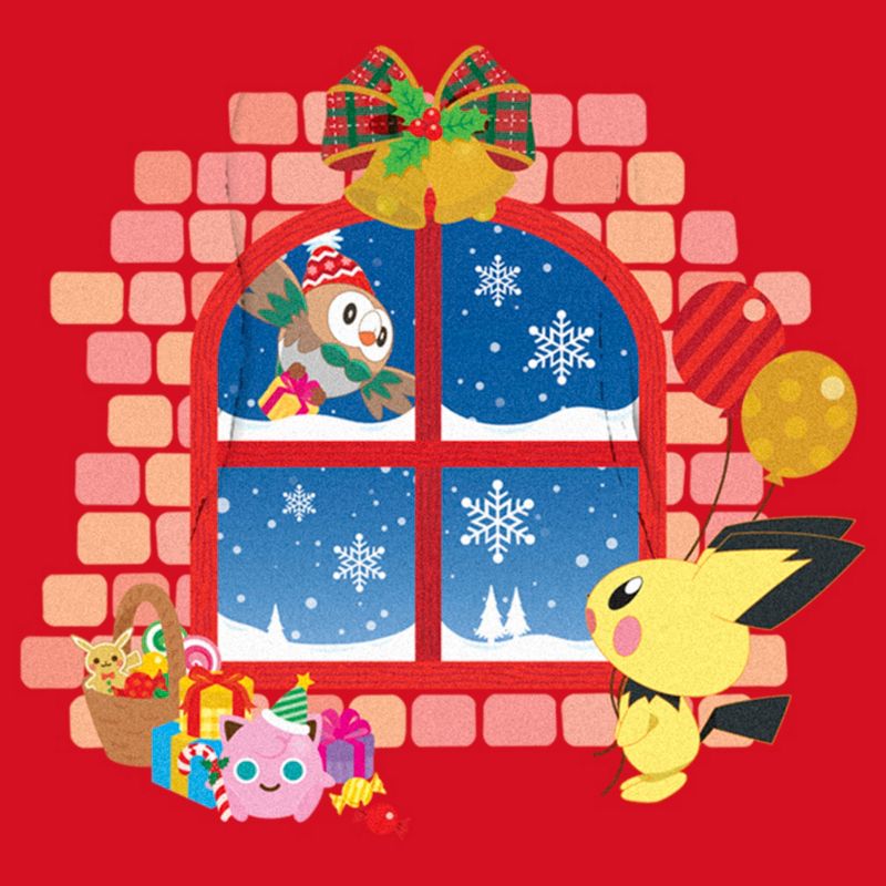 Men's Pokemon Christmas Window Pull Over Hoodie, 2 of 5