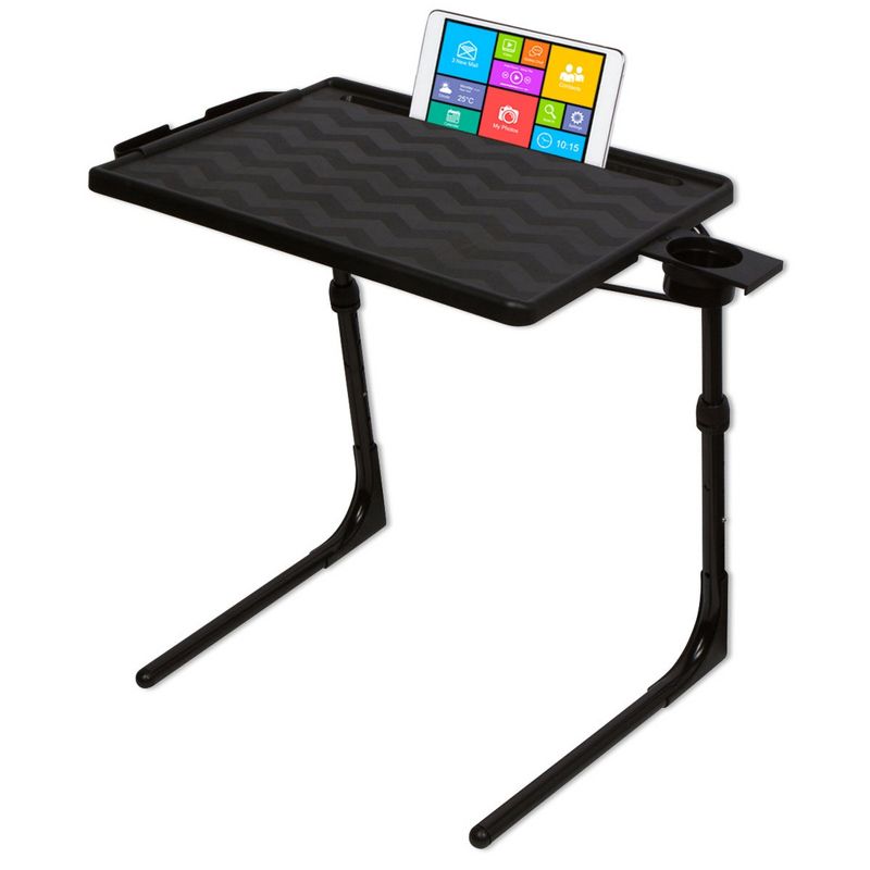 Table Mate Pro Folding Tray Table with Cup Holder and Electronic Device Holder, 1 of 4
