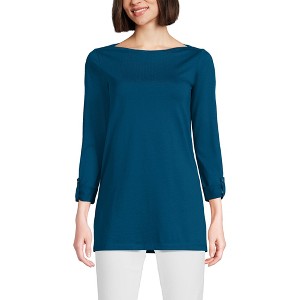 Lands' End Women's Supima Cotton Adjustable 3/4 Sleeve Boatneck Tunic - 1 of 4