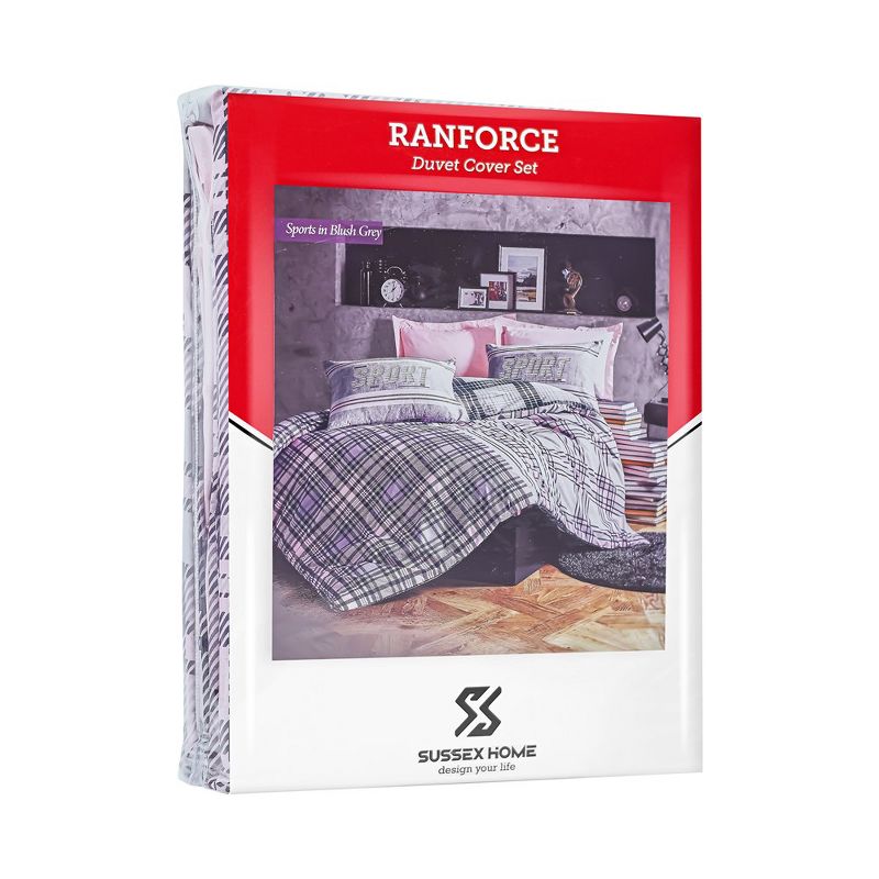 Sussexhome Masculine Collection Duvet Cover Set | Red, Full Size Duvet Cover, 1 Duvet Cover, 1 Fitted Sheet and 2 Pillowcases, 4 of 10