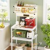 Besiost Kitchen Storage Shelf with 6 Hooks, Bakers Rack with Power Outlet - 2 of 4