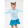 Disney Frozen Elsa Stitch Princess Minnie Toddler Girl 2 Piece Outfit Puff Sleeve Shirt&Sparkle Skirt Set Birthday Dress - 4 of 4