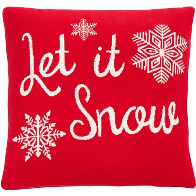 Snowfall Pillow - Red - 20" X 20" - Safavieh