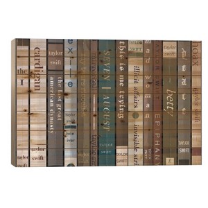 Taylor Swift Folklore as Books Wood Print by Jordan Bolton - iCanvas - 1 of 3