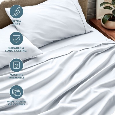 Ultra Soft White Microfiber Twin Sheet Set with Deep Pockets
