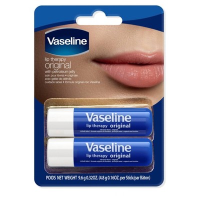 Vaseline Lip Therapy Fragrance Free Original Twin Pack - 2ct/0.5oz