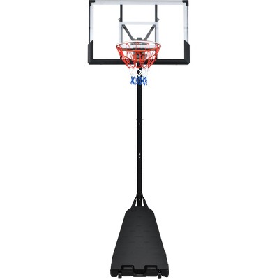 VisioGear Lawn Sports Sets, Portable Basketball Hoop with Adjustable Height, Basketball Hoop and Goals for Kids Adults, Black, 27.6"*120"*43.3"