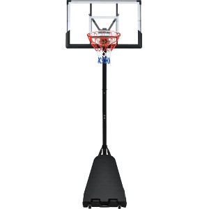 DSVIMOY Lawn Sports Sets, Portable Basketball Hoop with Adjustable Height, Basketball Hoop and Goals for Kids Adults, Black, 27.6"*120"*43.3" - 1 of 4