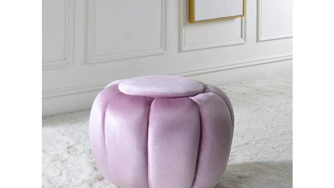 19&#34; Heiress Ottoman Bubblegum Pink Velvet - Acme Furniture, 2 of 6, play video