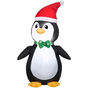 Gemmy Christmas Inflatable Penguin in Santa Hat, 3.5 ft Tall, Multi - 1 of 4