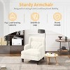 Kumasinova Modern Accent Chair with Brich Wood Legs,Plush Teddy Fabric Arm Chair with Button Tufting,Comfy Reading Chair for Living Room&Bedroom - 4 of 4