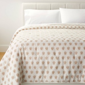 Lofty Woodblock Print Floral Quilt Off White/Mauve – Threshold™ designed with Studio McGee - 1 of 4