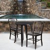 Flash Furniture Commercial Grade 24" Round Metal Indoor-Outdoor Table Set with 2 Vertical Slat Back Chairs - 2 of 4