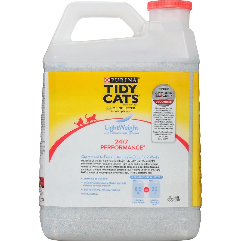 Purina Tidy Cats Lightweight 24/7 Performance Low Dust Clumping Scoop Scented Cat &#38; Kitty Litter for Multiple Cats - 8.5lbs, 3 of 7