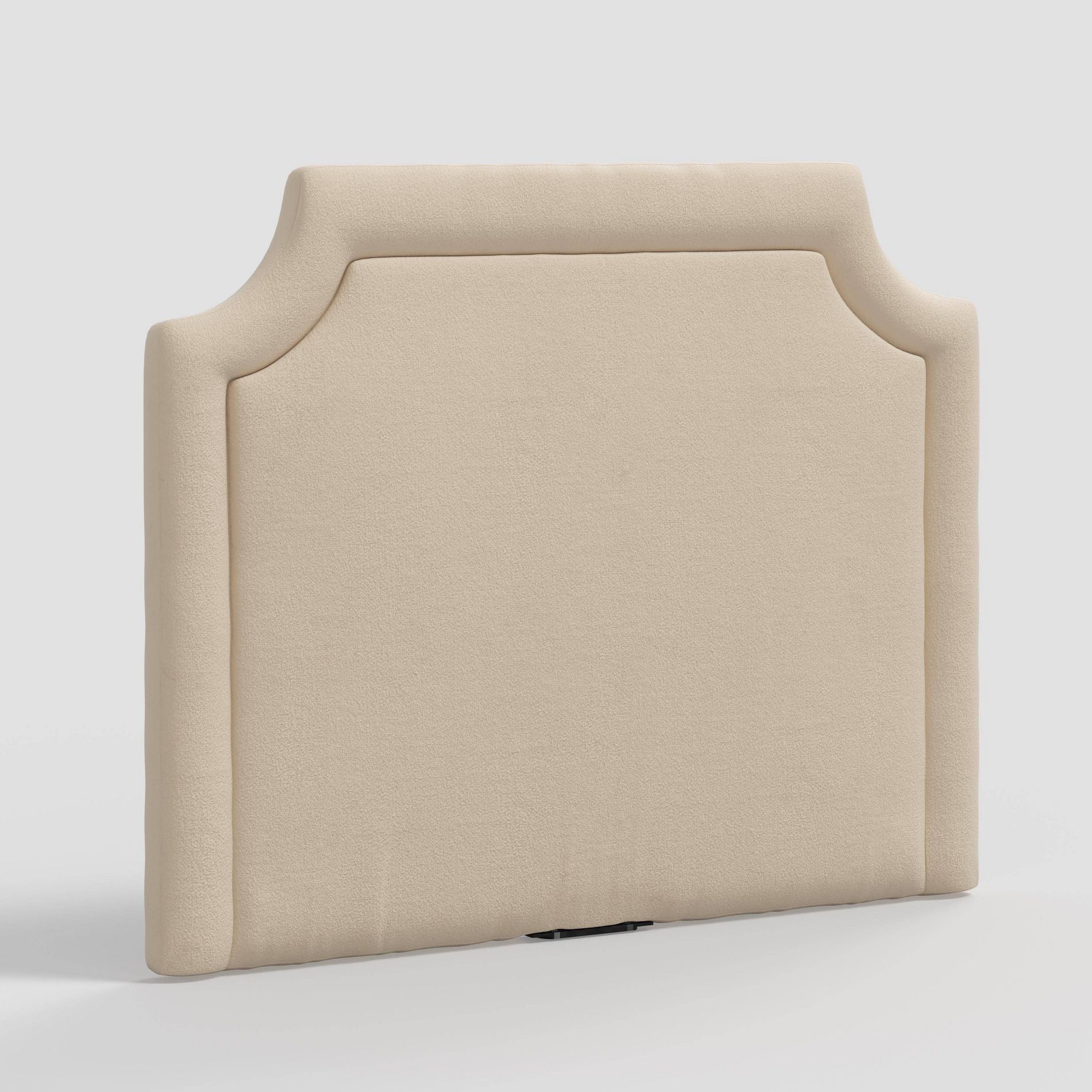 Twin Charlie Notched Border Stick-on-the-Wall Dorm Headboard USB Classic Velvet Pearl - Threshold™