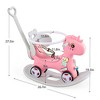 Toddler Rocking Horse Balance Bike Ride On Toys with Balance Plate Push Handle Backrest Christmas Birthday Giftsfor Girls Boys Pink - 3 of 4