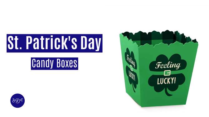 Big Dot of Happiness St. Patrick's Day - Party Mini Favor Boxes - Saint Paddy's Day Treat Candy Boxes - Set of 12, 2 of 7, play video