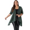 Agnes Orinda Women's Plus Size Velvet Sequin Sparkly Party Long Sleeve Lightweight Cardigans - 3 of 4