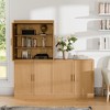Wooakway 62"/72"H Wood Modular Storage Cabinets Farmhouse Sideboard with Adjustable Shelf Coffee Bar Cabinet Storage Cabinet for Living Room Kitchen - 3 of 4
