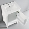 20" Freestanding Bathroom Vanity with Ceramic Sink, Open Shelf, Cabinet Storage & Soft-Close Door, Solid Wood & MDF Construction - 2 of 4