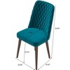 Mid-Century Velvet Dining Chairs, Set of 2 – Performance Fabric & Solid Wood - 2 of 4