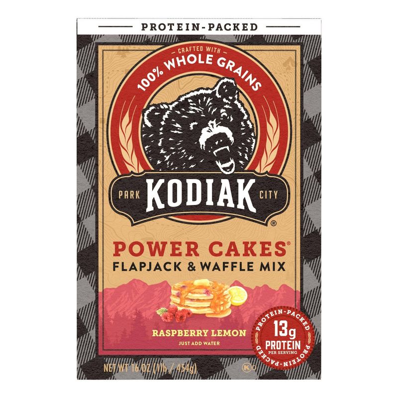 Kodiak Power Cakes Flapjack &#38; Waffle Mix Raspberry Lemon - 16oz, 1 of 9