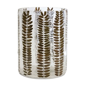 Dried Leaf Glass Candle Holder 8"H - 1 of 3
