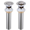 Aquaterior 1 3/8" Pop up Drain Faucet Vessel Vanity Sink Drain Stopper Brass Brushed Nickel Finish Overflow - 2 of 3