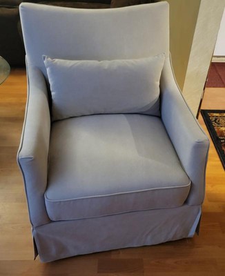 London Skirted Swivel Chair Beige Martha Stewart Target