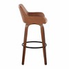 Set of 2 30" Fixed-Height Barstools with Wood Legs, Round Metal Footrest, and 360¡ã Swivel for Kitchen - 3 of 4