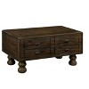 Hostack 40'' Wood Coffee Table with 4 Drawers and Rivet Decoration Legs for Living Room, Easy Assembly, Espresso - 2 of 4
