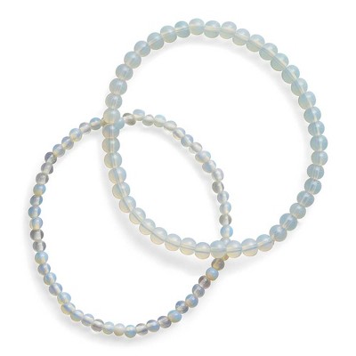 SHINE by Sterling Forever Stone Beaded Stretch Bracelet Set of 2