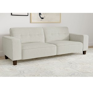 Evoke Greige Polyester Tufted Sofa - 1 of 4