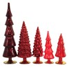 Cody Foster 17.5 Inch Red Hue Trees Set Of 5 Christmas Valentines Village Decorate Decor Tree Sculptures - 2 of 4
